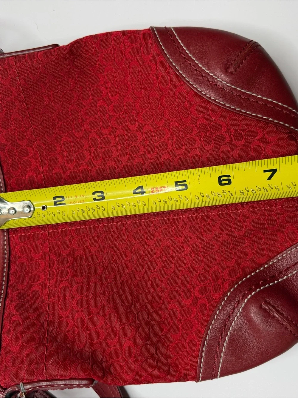 vintage Y2K Coach Soho Cherry Red Signature Canvas and Leather crossbody bag